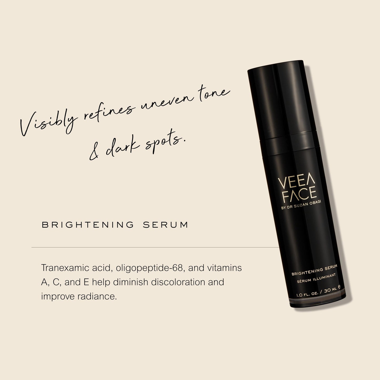 Veea Face by Dr. Suzan Obagi - Brightening Serum | Boost Collagen + Elastin | Refine Skin Tone + Texture (1 fl oz | 30 ml) Beauty & Personal Care Veea Face