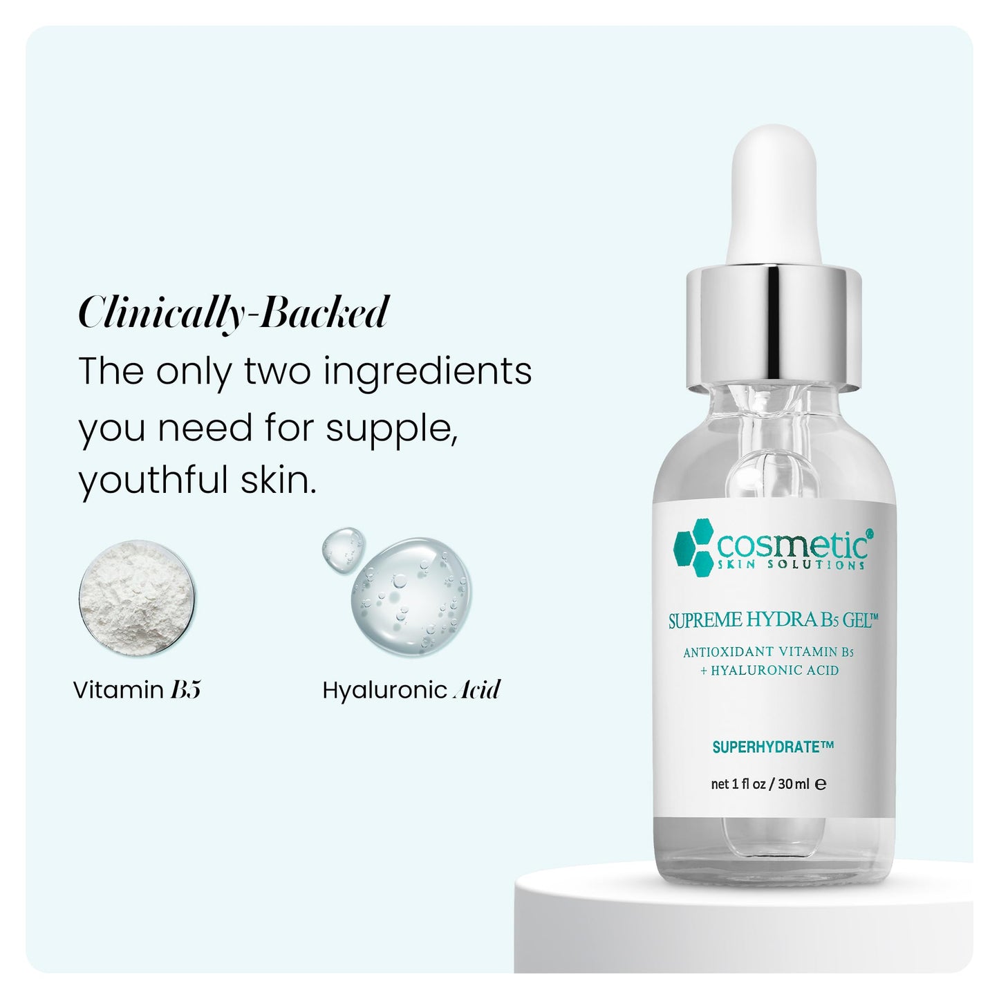 Supreme Hydra B5 Gel for Face, Deeply Moisturizing Vitamin B5 & Hyaluronic Acid Gel, Oil-Free Hydrating Moisturizer for Smooth, Plump Skin - 2 fl oz Beauty & Personal Care Cosmetic Skin Solutions