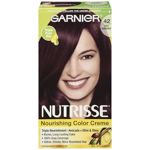 Garnier Nutrisse Haircolor - 42 Black Cherry (Deep Burgundy) 1 Each (Pack of 3) Beauty & Personal Care NUTRISSE
