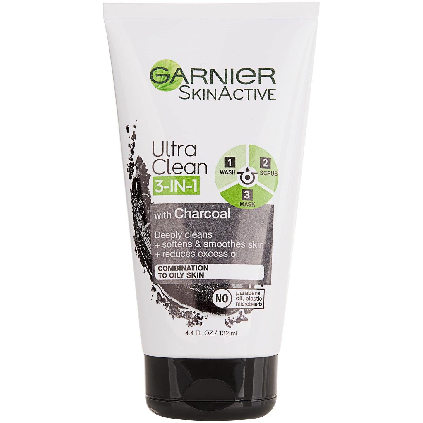 Garnier SkinActive Charcoal 3 in 1 Face Wash, Scrub and Mask, 4.4 fl. oz. Beauty & Personal Care Garnier