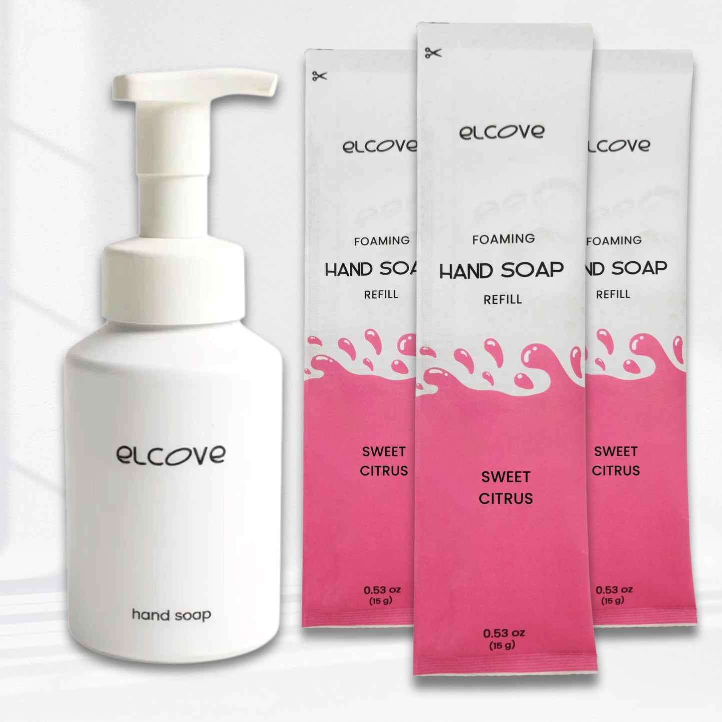Elcove Foaming Hand Soap Refills with Reusable 12oz Soap Dispenser, Concentrated Powder to Liquid Hand Soap Refills Make 3x12oz Bottles of Foaming Beauty & Personal Care Elcove