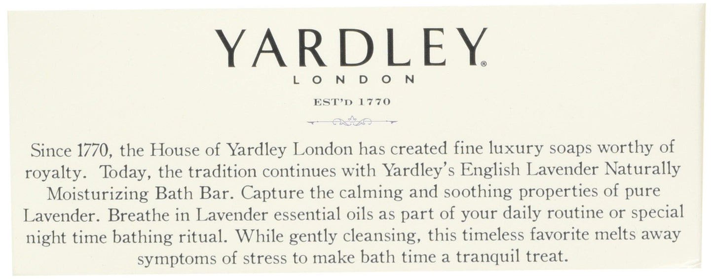 Yardley London English Lavender with Essential Oils Soap Bar, 4.25 oz Bar (Pack of 8) Beauty & Personal Care Yardley