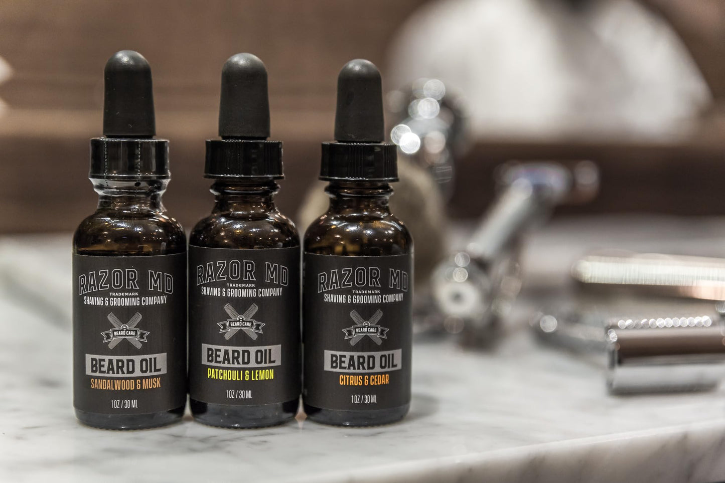 Razor MD Natural Beard Oil for Men with Fast Absorbing Formula and Non-Greasy Finish, Sandalwood Scent, 1oz Beauty and Personal Care Razor MD