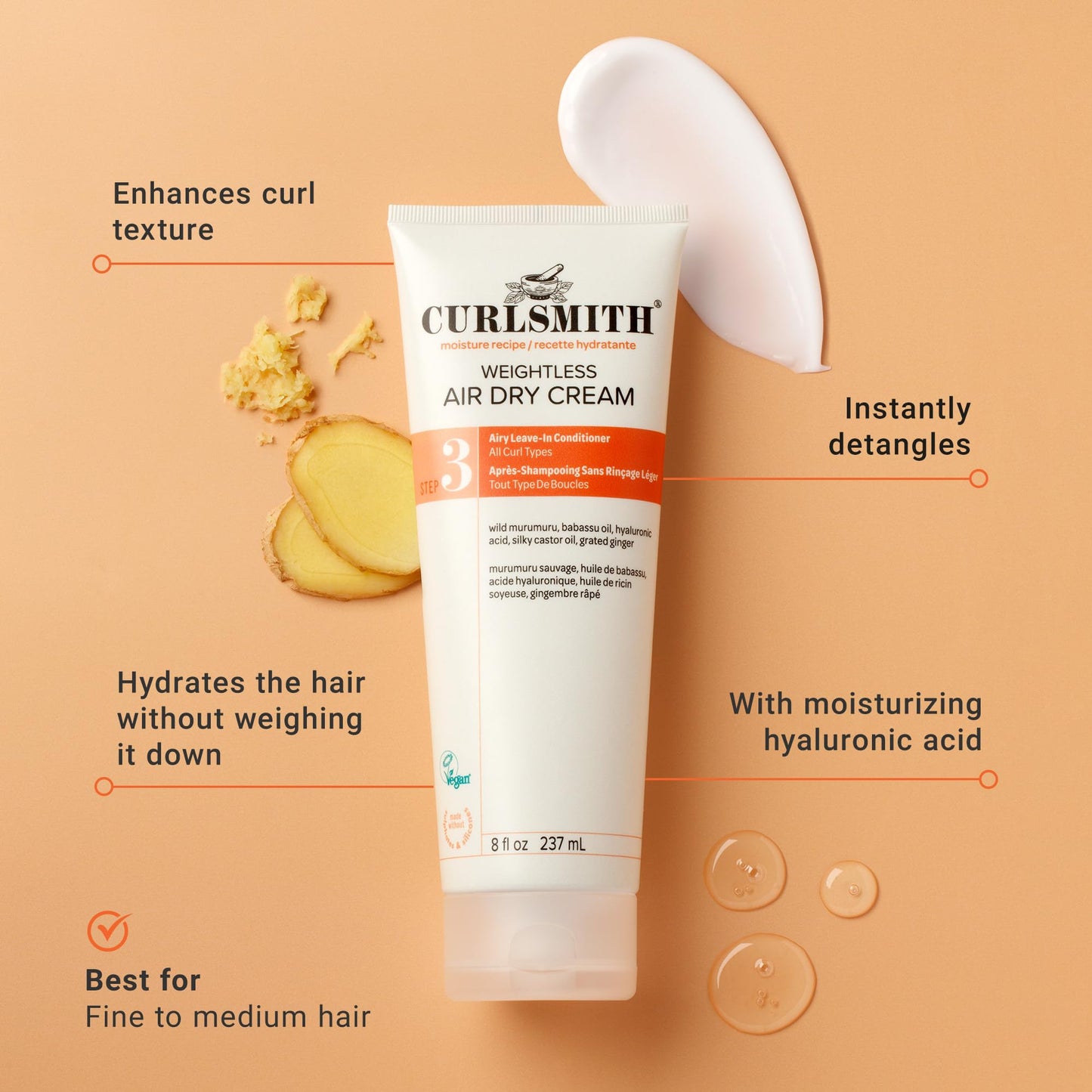 CURLSMITH Weightless Air Dry Curl Cream (8oz) Beauty and Personal Care CURLSMITH