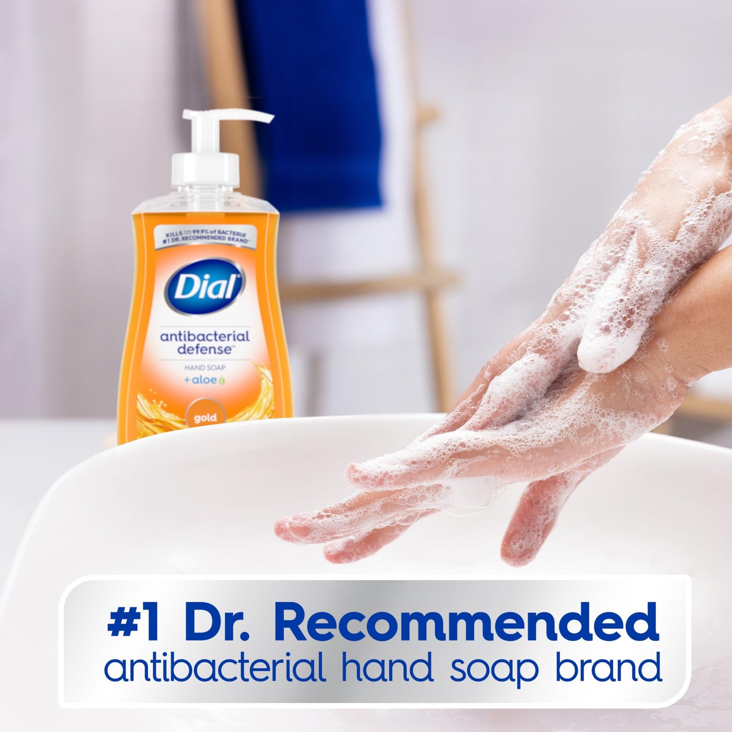 Dial Antibacterial Defense Liquid Hand Soap + Aloe, Gold Scent, 11 Fl Oz (Pack of 4), Dermatologist-Tested Hand Wash, Gentle Formula Beauty & Personal Care Dial