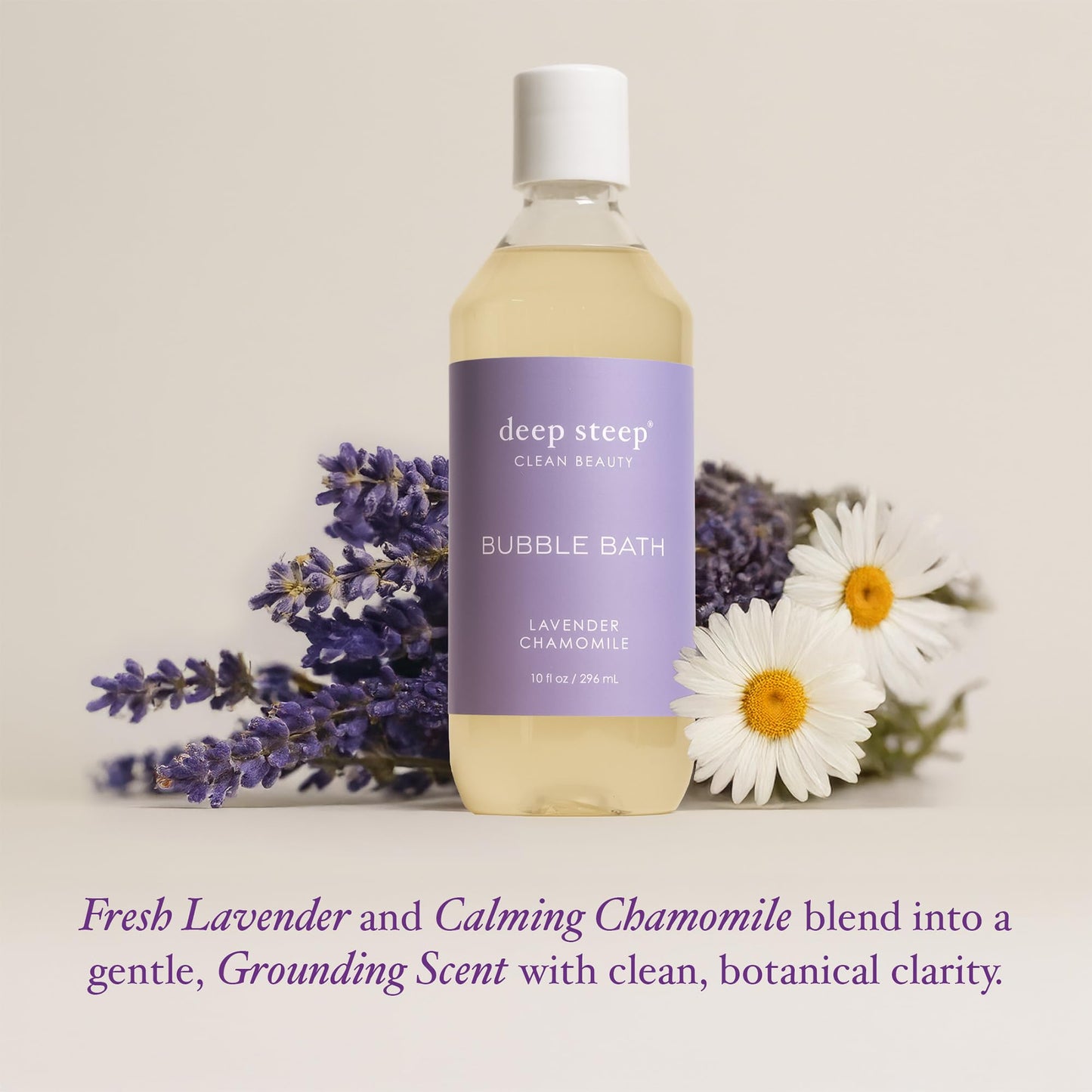 Deep Steep Bubble Bath, Lavender Chamomile, 10 oz - Soothing Soak with Shea Butter, Argan Oil, Aloe Vera & Coconut Oil - Vegan, Sulfate-Free Beauty and Personal Care Deep Steep