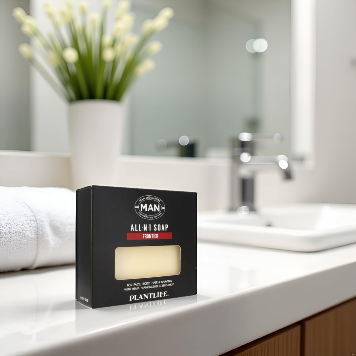 Plantlife Man and Nature All-N-1 Bar Soap - Moisturizing and Soothing Soap for Your Skin - Hand Crafted Using Plant-Based Ingredients - Made in Beauty & Personal Care Plantlife
