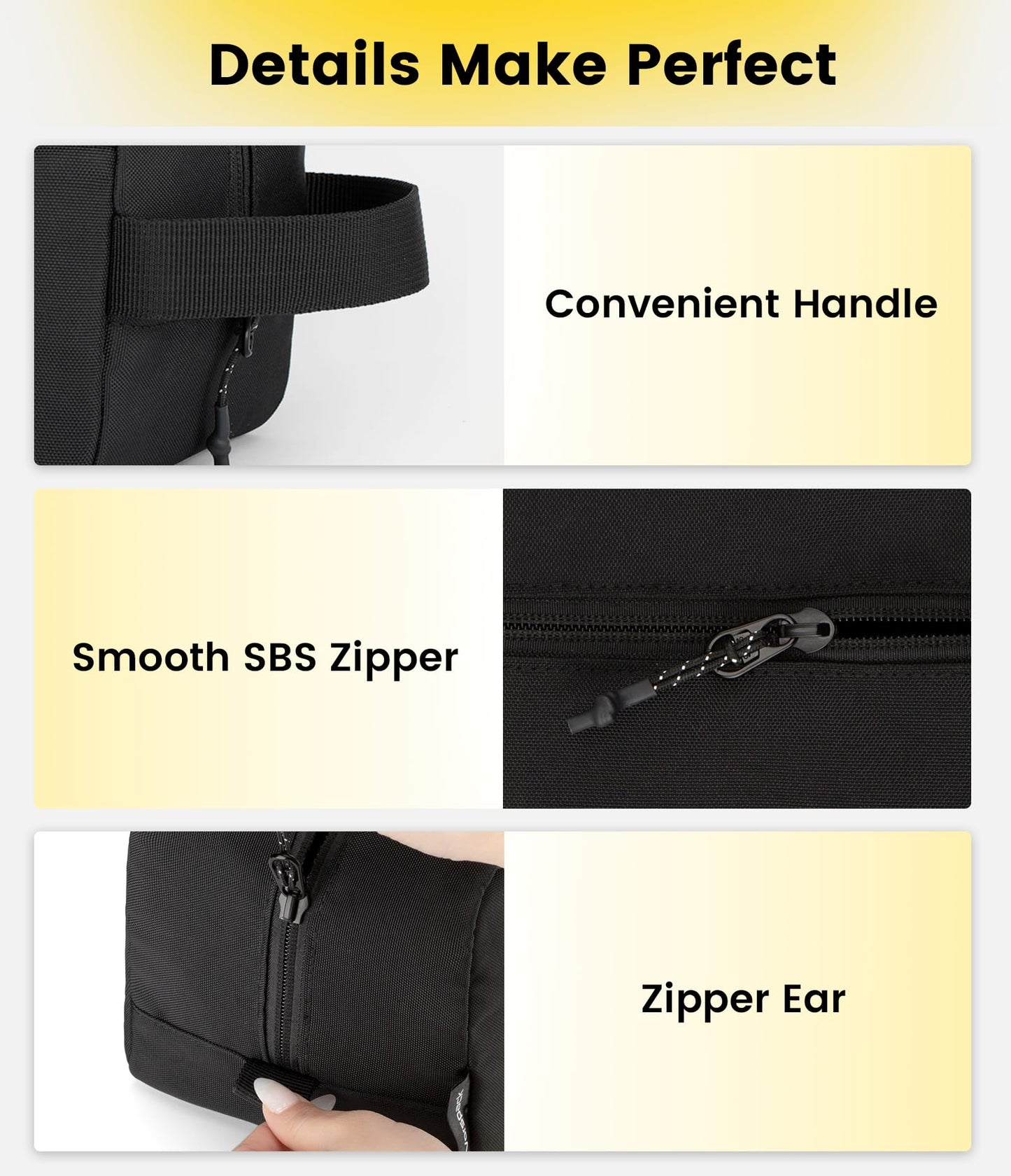 Vorspack Travel Toiletry Bag for Men - Hanging Toiletries Bag Water Resistant Travel Bag for Toiletries Accessories - Black Beauty and Personal Care Vorspack