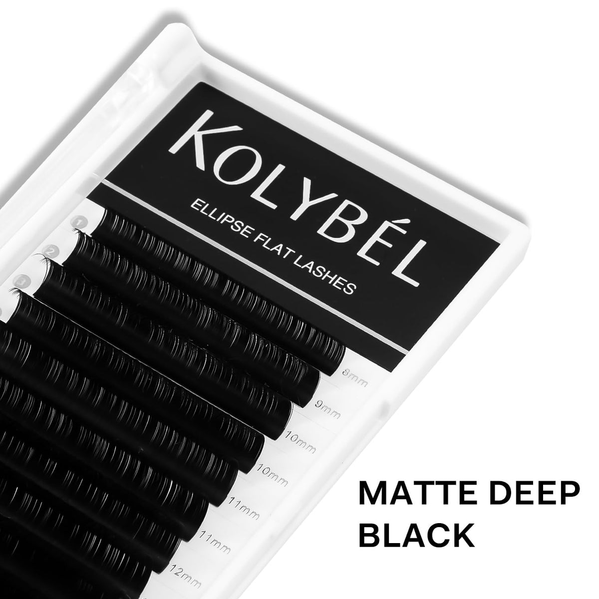 KOLYBEL Ellipse Flat Eyelash Extensions Supplies Classic Individual Lash Extensions 0.2 D Curl 8-15 Mixed Tray Matte Black Mink Lash Extension Soft Beauty & Personal Care Kolybel