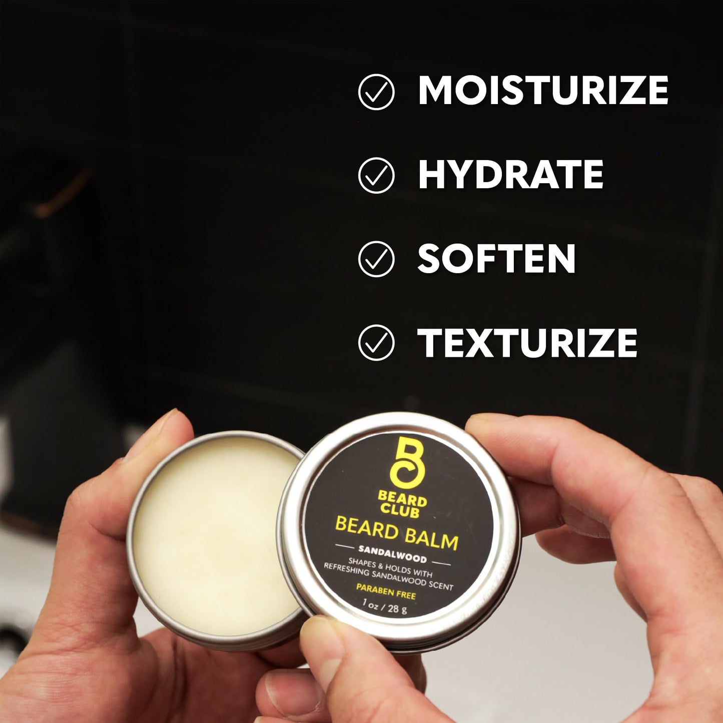 The Beard Club Sandalwood Beard Butter - Men's Leave-In Conditioning Balm, Softener and Moisturizer for Styling and Care - 2oz Beauty and Personal Care The Beard Club