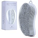MainBasics Silicone Body Scrubber Dual-Sided Shower Loofah and Massaging Nodes (Frosted Sky, Massage) Beauty & Personal Care MainBasics