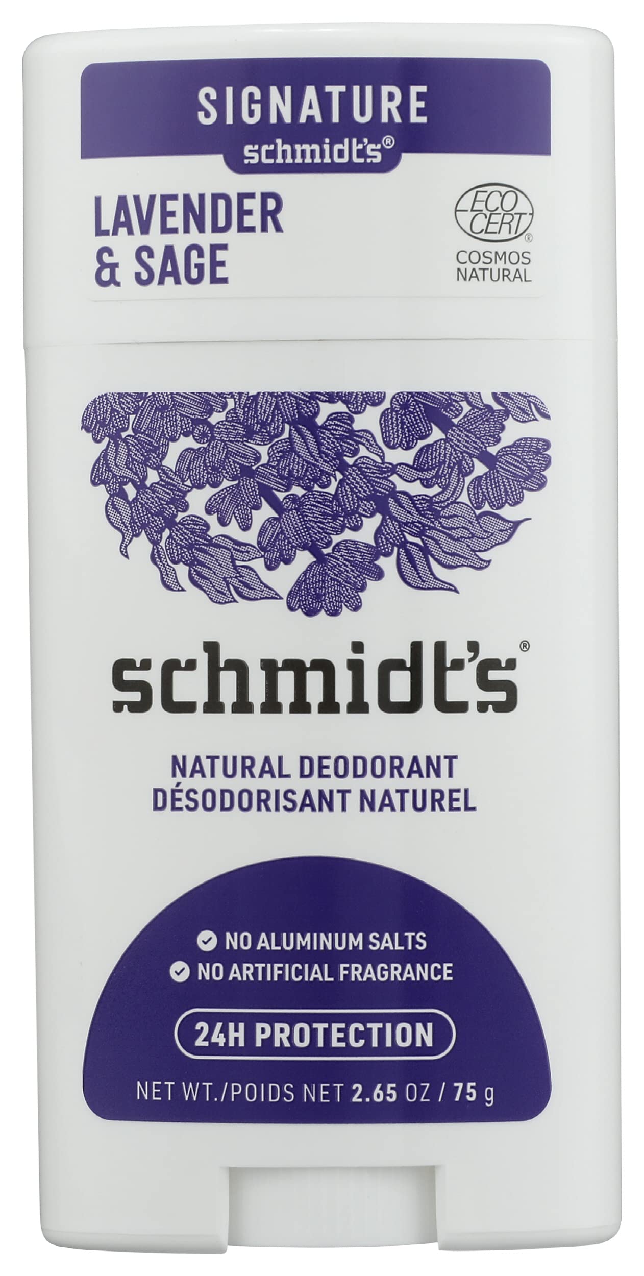 Schmidt's Aluminum Free Natural Deodorant for Women and Men, Lavender and Sage with 24 Hour Odor Protection, Vegan, Cruelty Free, 2.65 Oz Beauty and Personal Care Schmidt's Deodorant