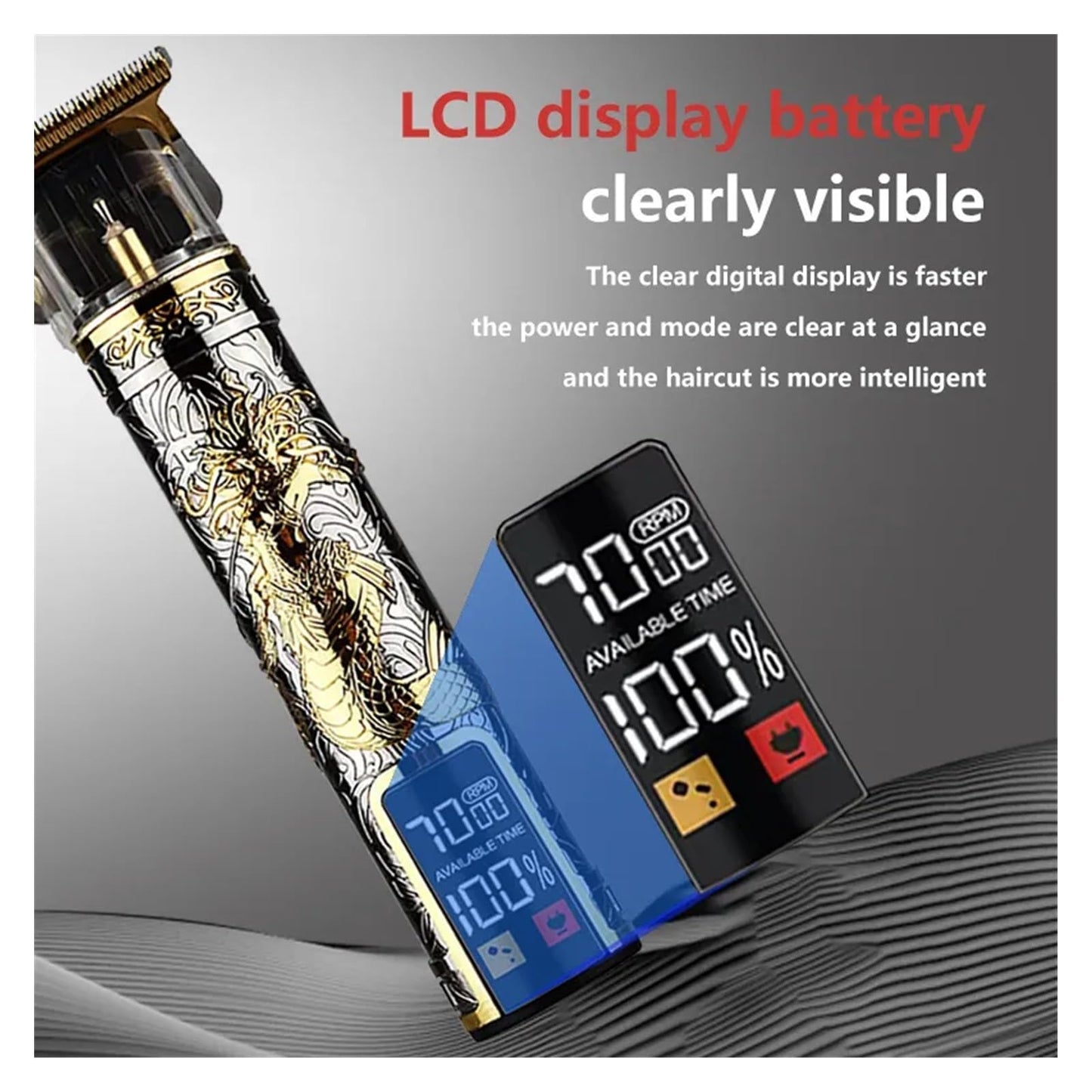 Razors Hairdresser LCD Electric Scissors USB Charging Electric Scissors Retro Oil Head Carving Hairdresser Manufacturer Wholesale Care(Medusa D) Beauty and Personal Care EWKYLSEM