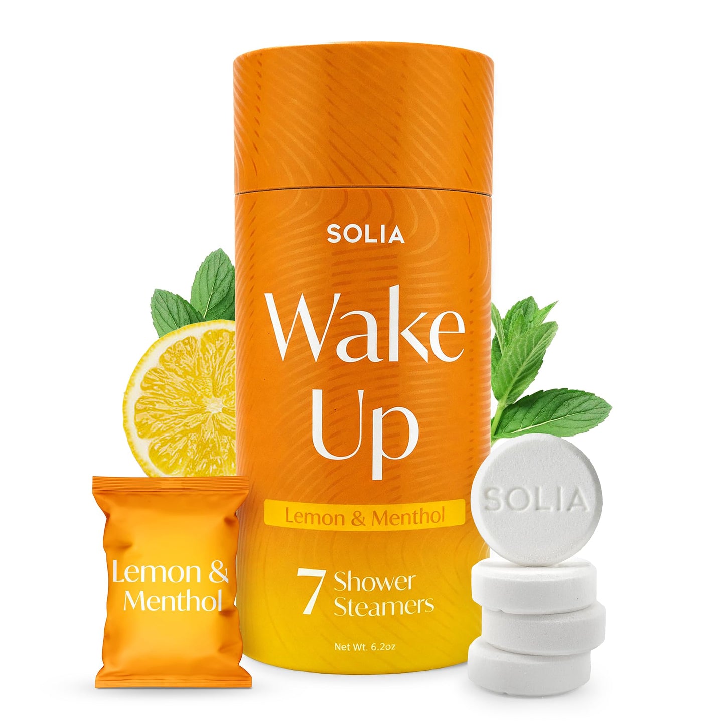 Solia Energizing Citrus Menthol Shower Steamers - Patent-Pending Real Essential Oil Menthol Shower Steamer Bombs, Spa Steamers Aromatherapy, 7-Pack Beauty and Personal Care Solia