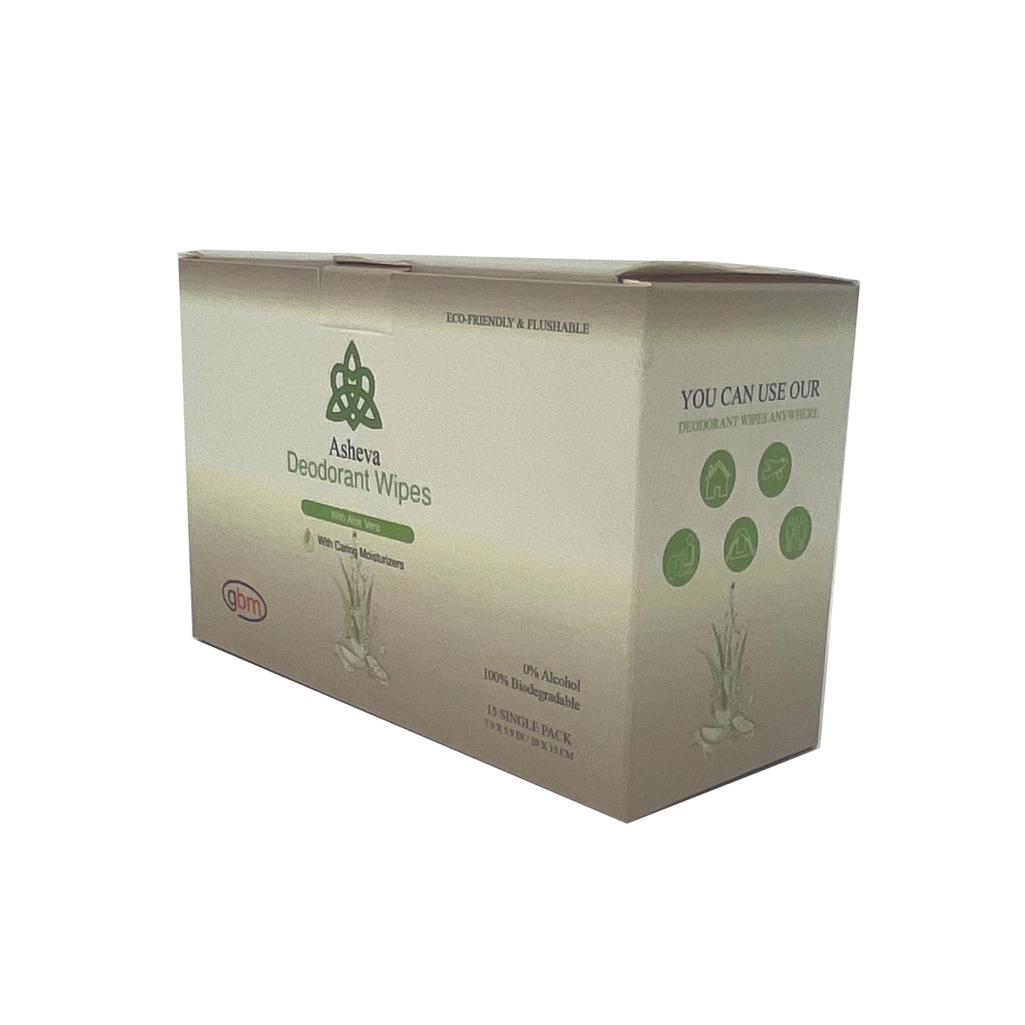 Asheva - Individually Packaged Deodorant Wipes - Box of 15 Wipes (Fresh Scent) Beauty and Personal Care GBM