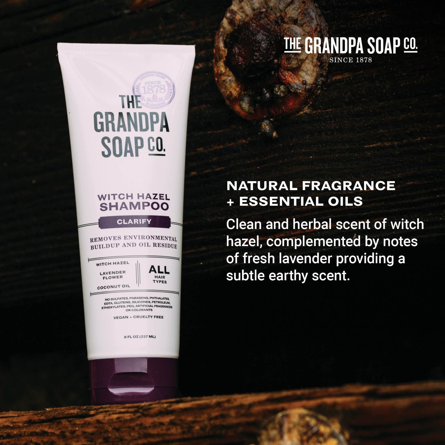 The Grandpa Soap Company Witch Hazel Shampoo Vegan & Cruelty Free | Witch Hazel, Lavender Flower & Coconut Oil | All Hair Types | 8 Fl. Oz. Tube Beauty & Personal Care The Grandpa Soap Company