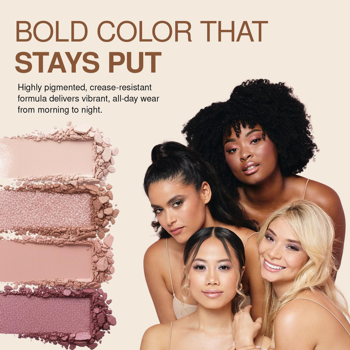 Palladio Eyeshadow Quads, Velvety Pigmented Blendable Matte, Metallic & Shimmer Finishes, Creamy Formula, Four Way Quad Eye Shadow Palette, Talc-Free Beauty & Personal Care Palladio