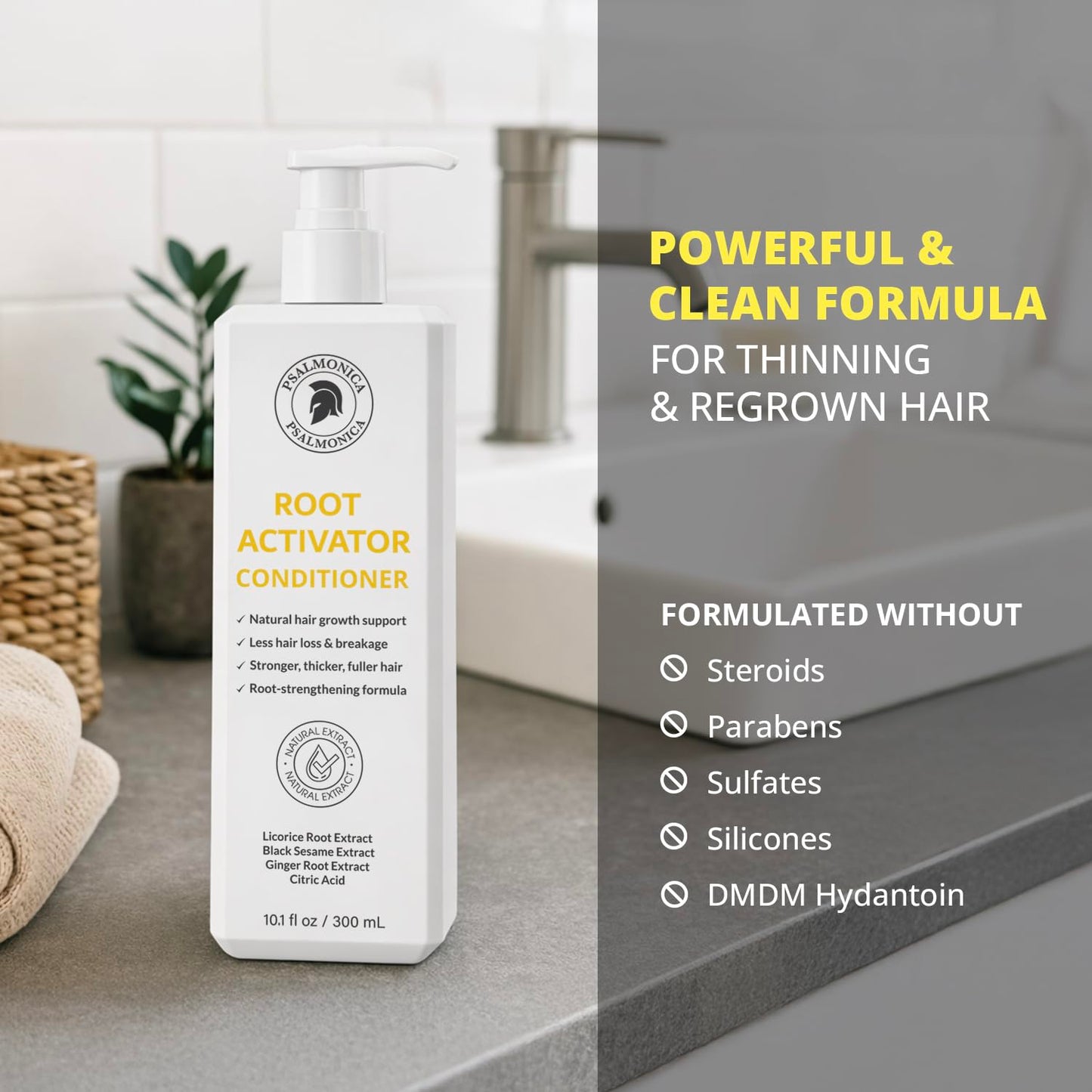 Root Activator Conditioner for Men - Natural Hair Growth Conditioner for Hair Loss and Thinning Hair - Hair Loss RegrowthTreatments for Women Men Beauty and Personal Care Psalmonica