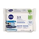 NIVEA 3-in-1 Refreshing Face Cleansing Wipes (40 Count), Normal/Combination Skin, Biodegradable, Plant-Based Fibres, Makeup Remover, Dermatologically Beauty & Personal Care NIVEA