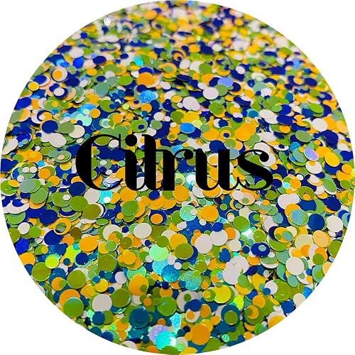 Green Yellow Dots Polyester Glitter | Craft Glitter | Glitter for Arts & Crafts | Tumblers | Cosmetics | Nails | Epoxy Resin Art | Slime | DIY | Body Beauty & Personal Care Glitter Heart Co.