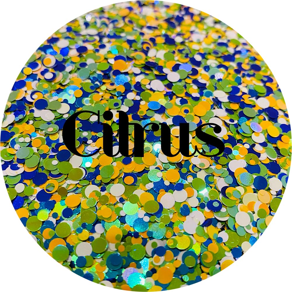 Green Yellow Dots Polyester Glitter | Craft Glitter | Glitter for Arts & Crafts | Tumblers | Cosmetics | Nails | Epoxy Resin Art | Slime | DIY | Body Beauty & Personal Care Glitter Heart Co.