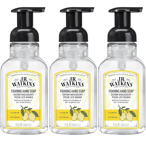 J.R. Watkins Foaming Hand Soap For Bathroom or Kitchen, Scented, Cruelty Free, 9 Fl Oz, Lemon, 3 Pack Beauty & Personal Care J.R. Watkins