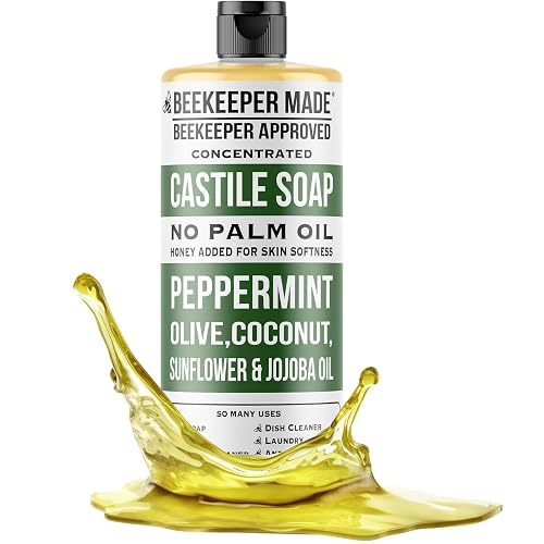 Beessential Beekeeper Made Natural Castile Soap, 32 fl oz | No Palm Oil, 8 Ingredients, Pure Olive, Coconut, & Sunflower Oils, GMO Free, For Sensitive Beauty & Personal Care Beessential