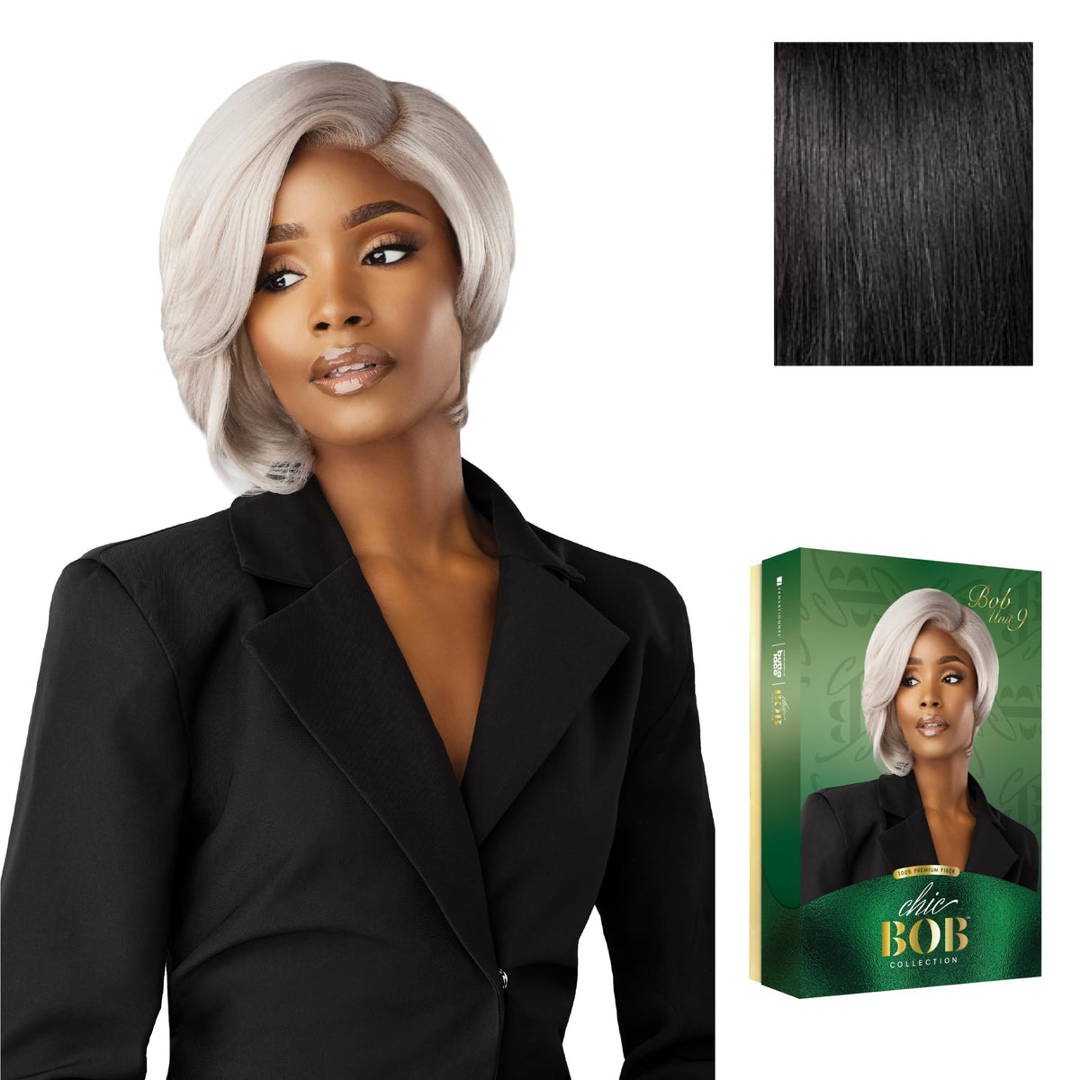 Sensationnel Chicbob Lace Frontwig-Bob Unit 9, 1 JETBLACK