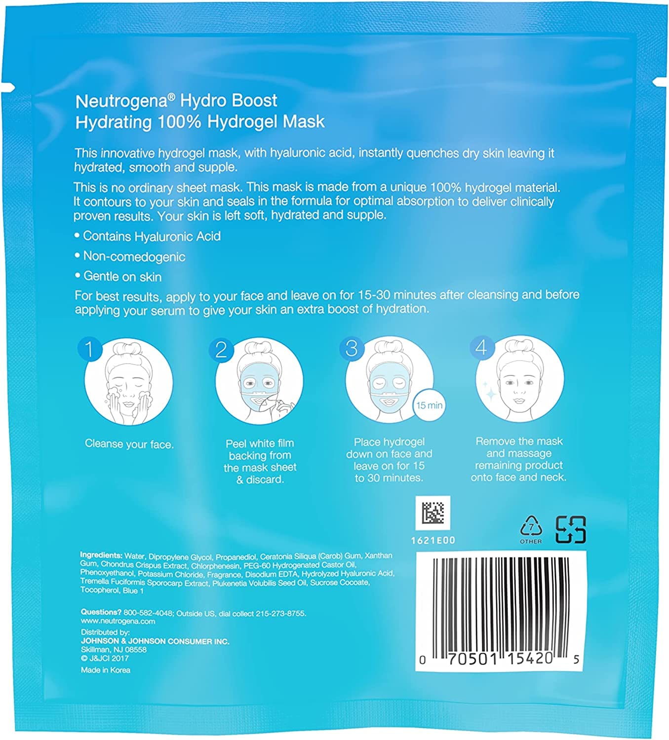 Neutrogena Hydro Boost and Hydrating Hydrogel Mask 1 Ounce (4 Pack) Beauty & Personal Care Neutrogena