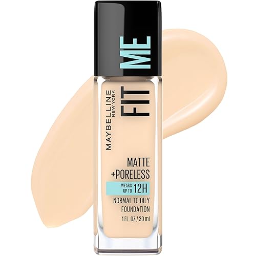 Maybelline New York Fit Me Matte Plus Poreless Foundation, Light Beige, 1 Fluid Ounce Beauty & Personal Care MAYBELLINE