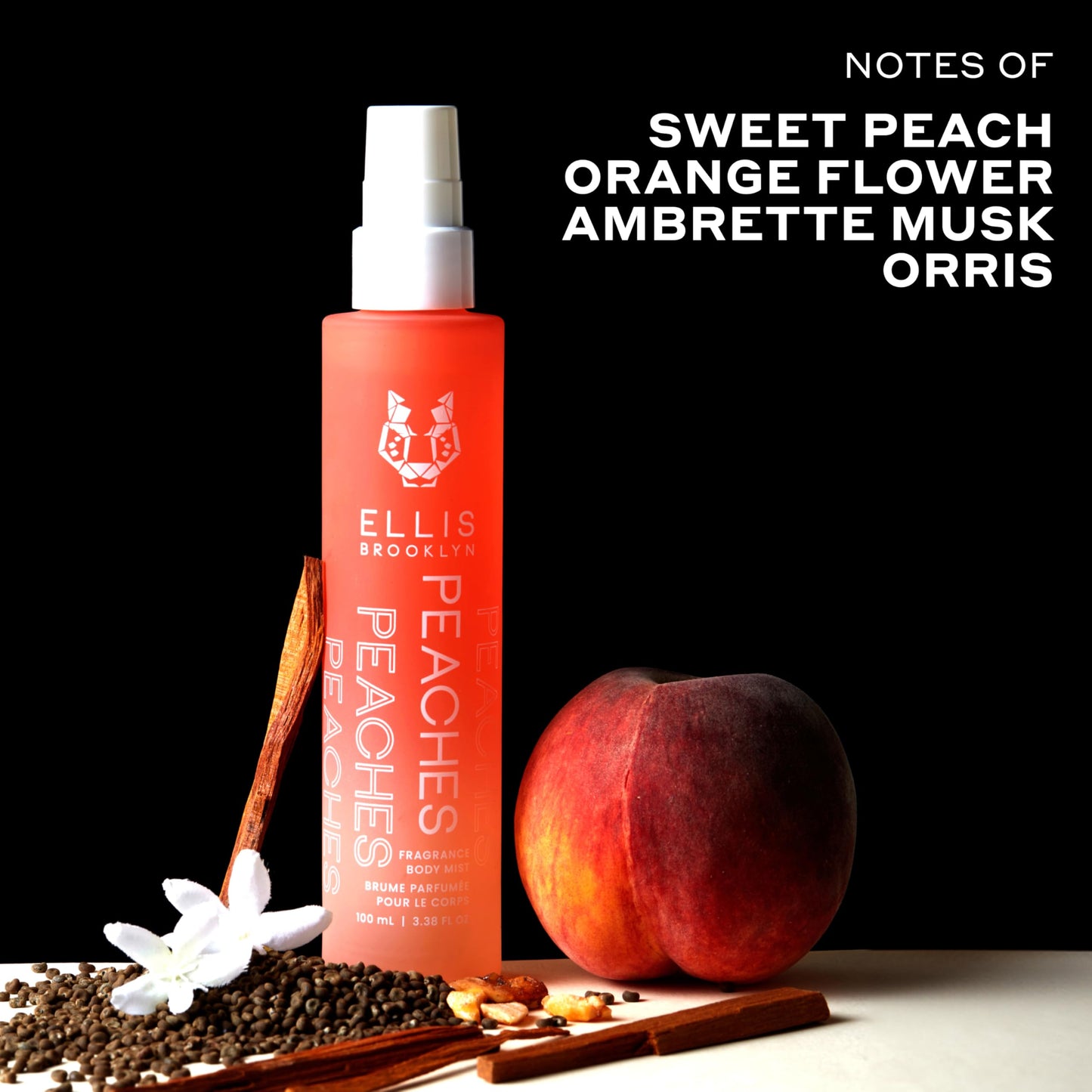Ellis Brooklyn PEACHES Fragrance Mist - Fruity Floral Perfume Mist For Women with Sweet Peach, Rosebud, & Sandalwood, Vegan Perfume Made In The USA, Beauty & Personal Care Ellis Brooklyn