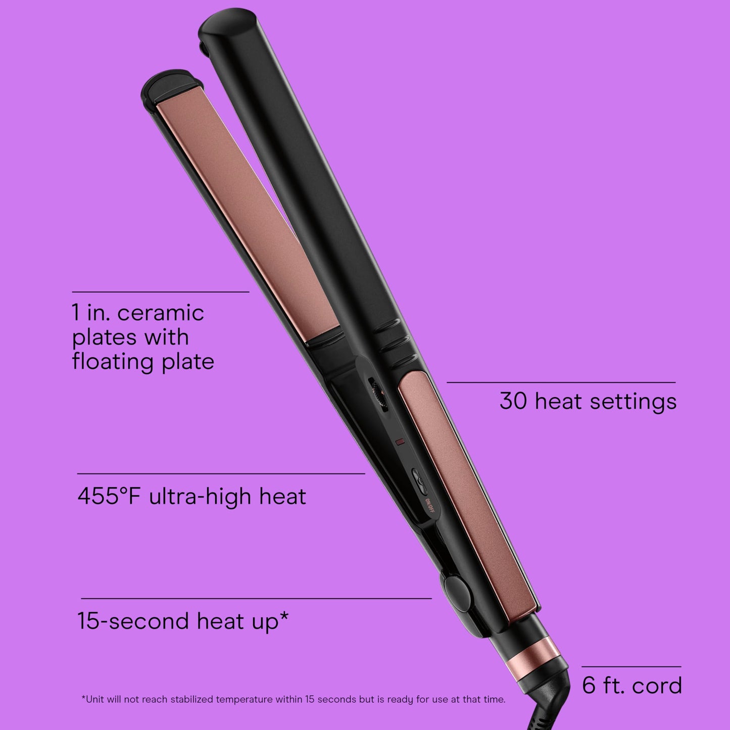 INFINITI PRO CONAIR Rose Gold Ceramic Flat Iron Hair Straightener, 1-Inch Flat Iron with Extra-Long Plates, including a Floating Plate, Advanced Heat Beauty & Personal Care INFINITIPRO BY CONAIR