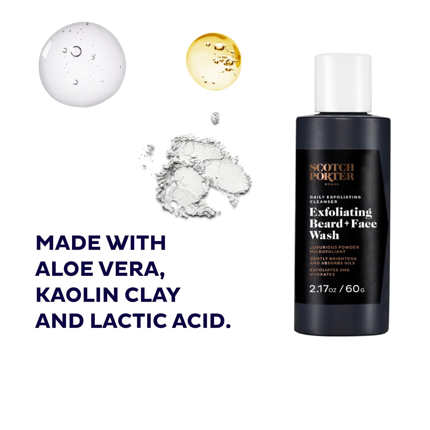 Scotch Porter Exfoliating Beard Wash & Face Cleanser for Men, Travel Friendly | Formulated with Non-Toxic Ingredients, Free of Parabens, Sulfates Beauty & Personal Care Scotch Porter