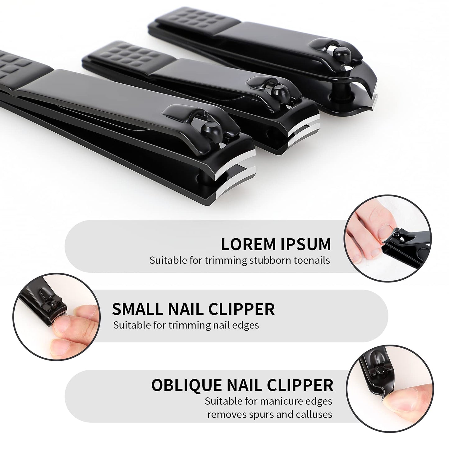 Aogeili Nail Clippers Set, Sharp Stainless Steel Fingernail & Toenail Clippers, Black Nail Cutter, Perfect 4 pcs Black Nail Cutter for Men/Women/Kids Beauty and Personal Care Aogeili