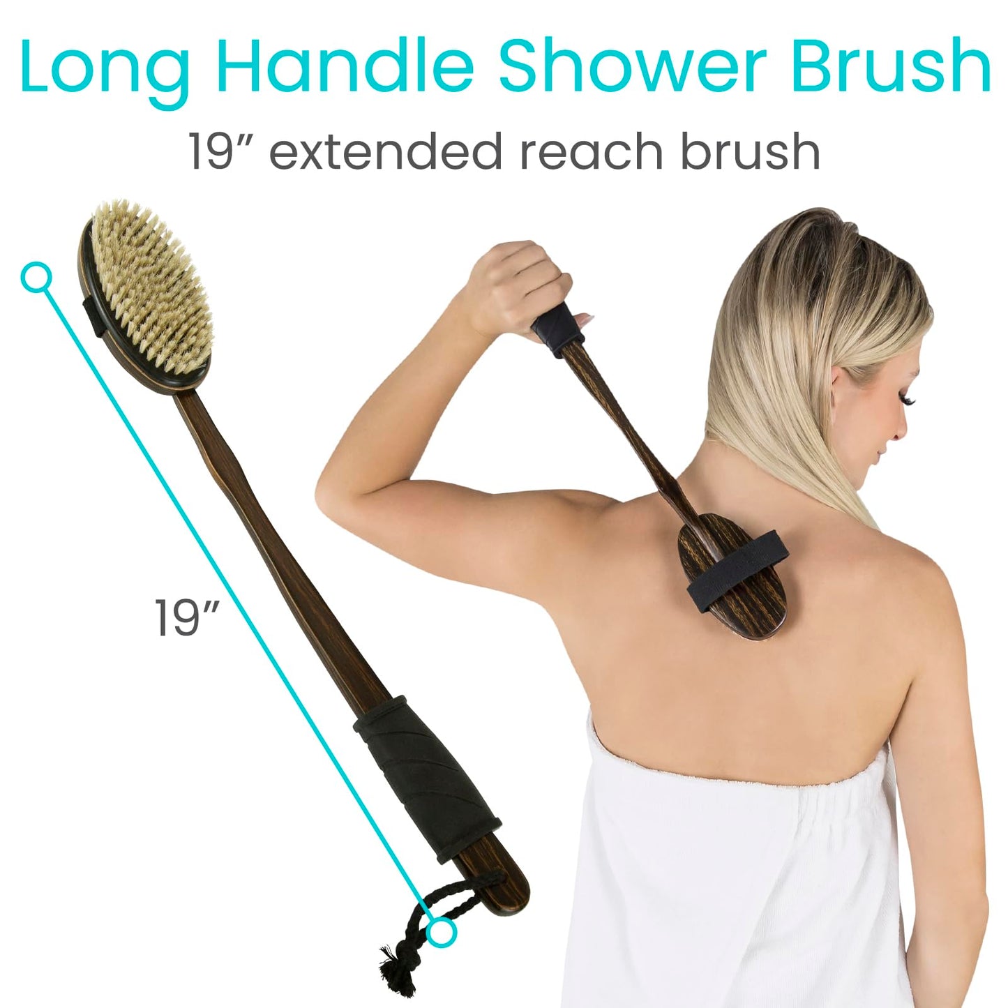 Vive Dry Brush Set for Lymphatic Drainage (3 Pieces) - Brushing Scrubber for Exfoliating, Body Cellulite and Skin Massage - 100% Natural Boar Hair Beauty & Personal Care Vive