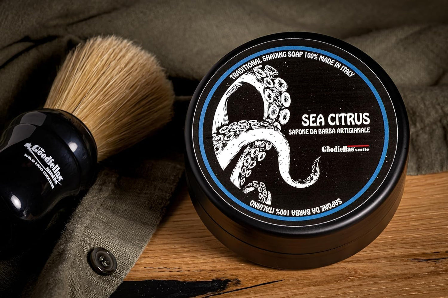 The Goodfellas’ Smile SEA CITRUS (Sea Air & Lemon) Italian Shaving Soap - Soft Lathering Soap Made in Italy for Use with Brush, Safety Razor or Beauty and Personal Care The Goodfellas' smile