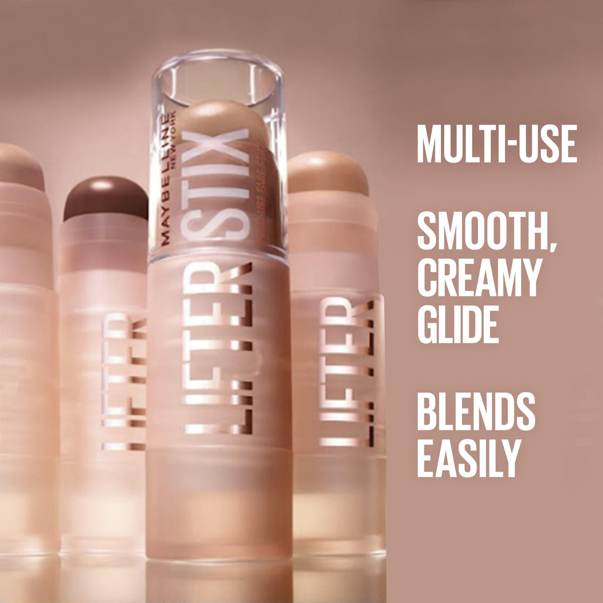 Maybelline Lifter Stix Multi-Use Face Stick - Contour, Bronzer, Concealer and Foundation Stick, All-In-One Creamy Face Makeup with Cranberry Seed Oil