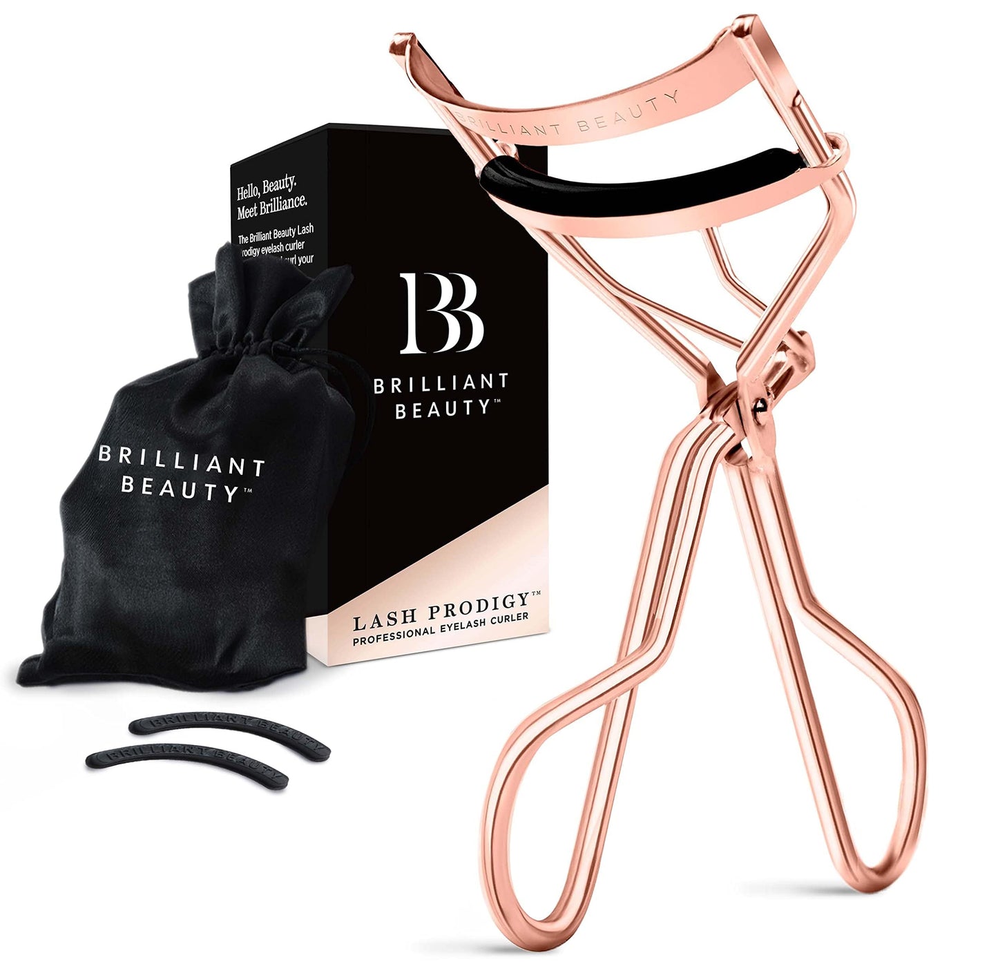 Brilliant Beauty Eyelash Curler with Satin Bag & Refill Pads - Award Winning - No Pinching, Just Dramatically Curled Eyelashes for a Lash Lift Beauty & Personal Care Brilliant Beauty