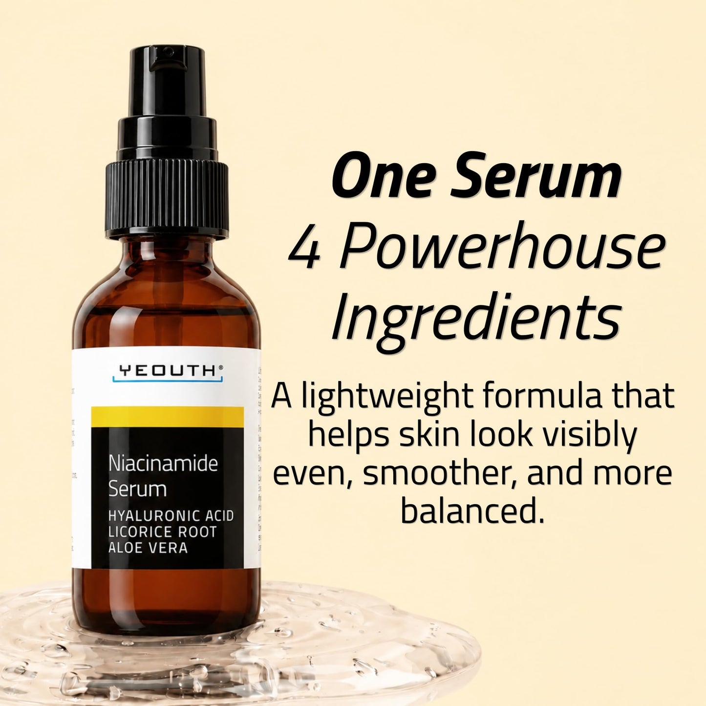 YEOUTH Niacinamide Serum with Hyaluronic Acid and Licorice Root, 1oz Beauty & Personal Care YEOUTH