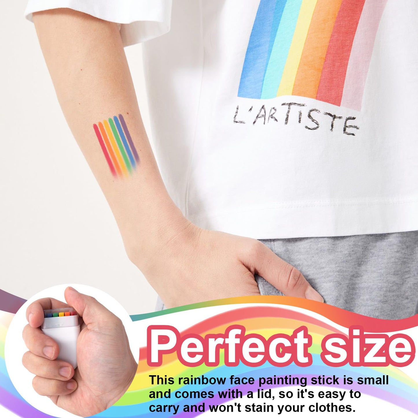 SmallCat 4pcs Pride Face Paint Sticks, Rainbow Face Paint Markers for Gay, Face Paint Crayons, Festival Rainbow Makeup for Face, Body, Women, Men Beauty & Personal Care SmallCat
