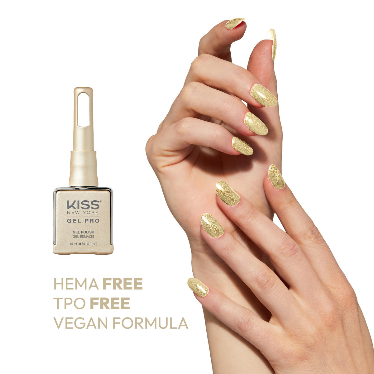 KISS NEW YORK Gel Nail Polish Soak Off UV LED Gel Polish 10mL Nail Art Salon Manicure DIY HEMA FREE, TPO FREE (Cream of the Crop)
