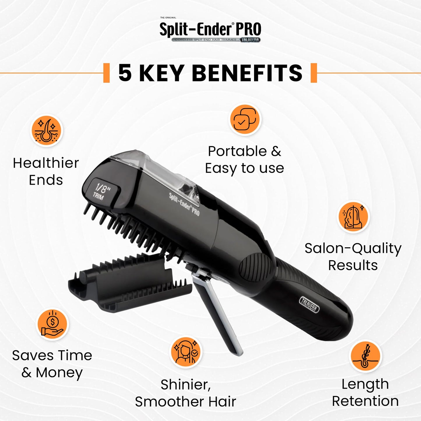 Split-Ender PRO - Original Professional Beauty Tool - Cordless Split End Hair Trimmer for Damaged, Dry, Brittle, Frizzy, Curly or Straight Hair Beauty and Personal Care Split-Ender