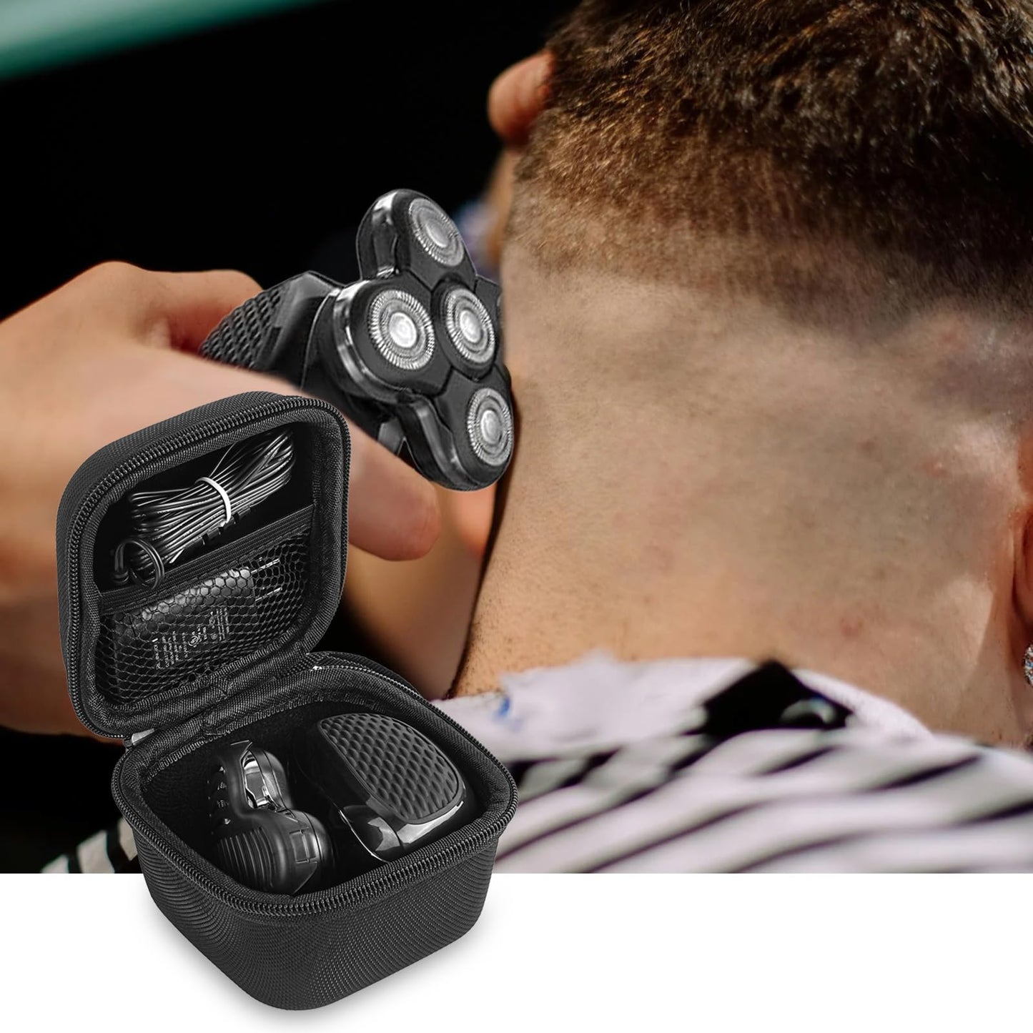 Linkidea Hard Shell Head Shaver Case, Protective Travel Storage Bag with Mesh Pocket, Compatible with Remington Balder Pro Pitbull Gold PRO Rotary Beauty and Personal Care Linkidea