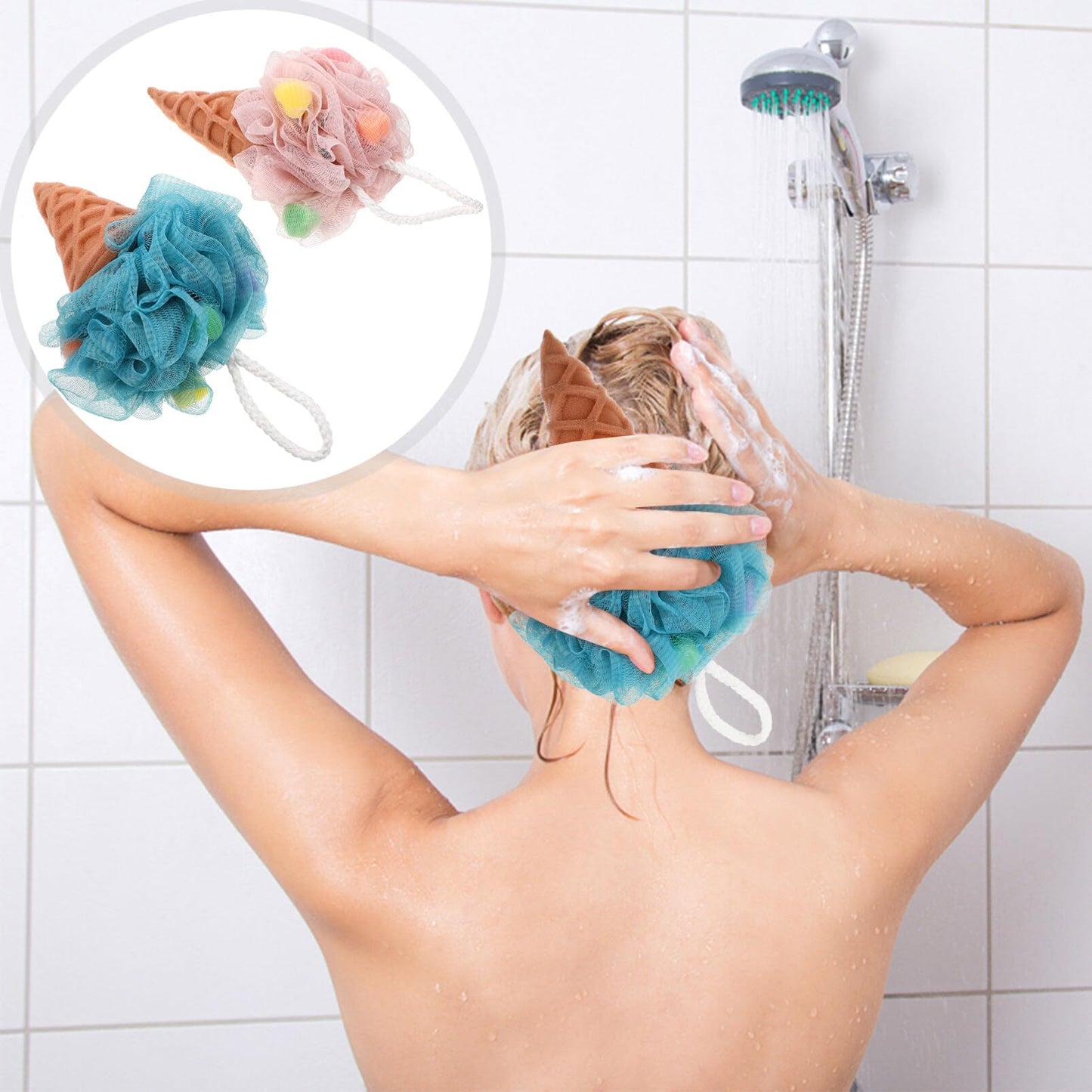 Beavorty 2Pcs Fruit Bath Ball Loufa Puff Sponge Cleaning loofahs Sponge Adorable Shower Loofah Kids loofahs for Shower mesh Body Baby Puffs Home Beauty and Personal Care Beavorty