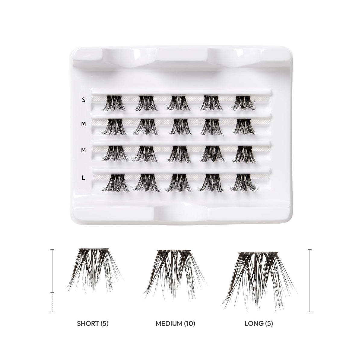 i•ENVY Extended Clear Band Faux Mink Cluster, Ultra Comfort False Eyelashes with Light & Clean Extension Look, Clean Thin Band for Natural Blending