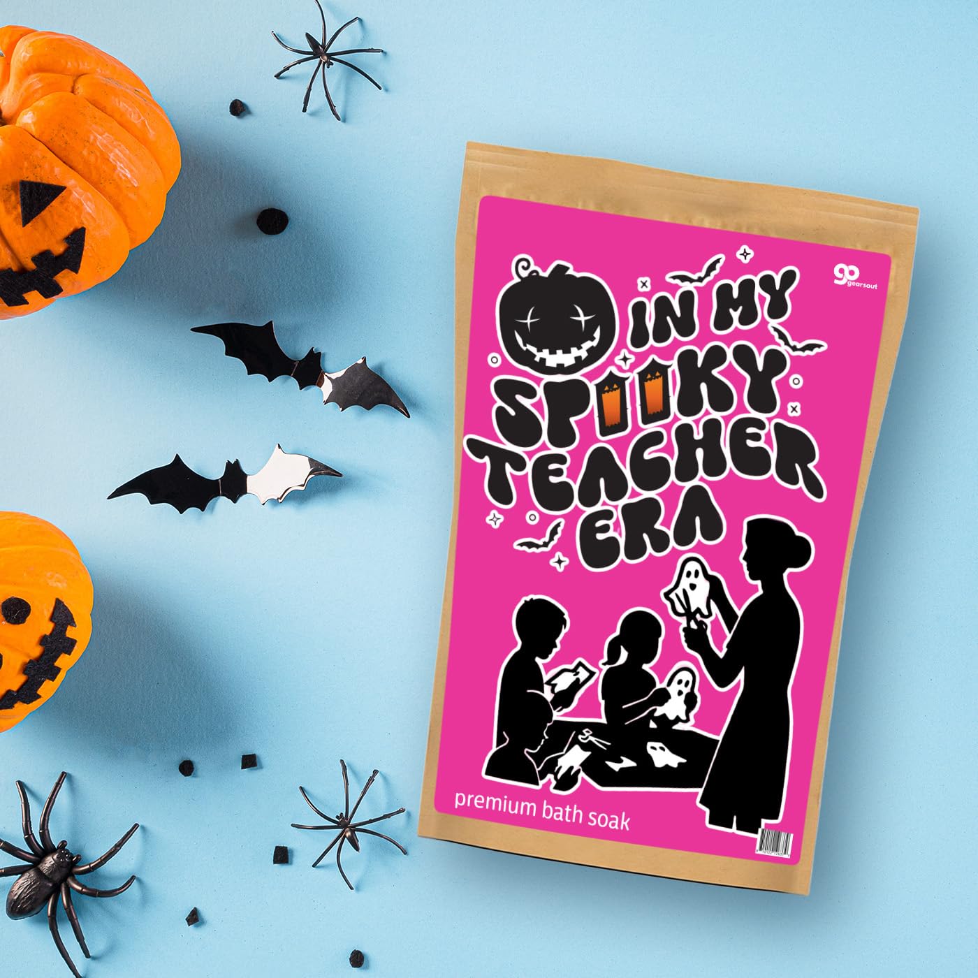 Spooky Teacher Era Bath Soak Pink Rose Sea Salt Spa Gift Funny Halloween Gag Gift for Women, Relaxing Teacher Appreciation Boo Basket Filler Beauty and Personal Care Gears Out