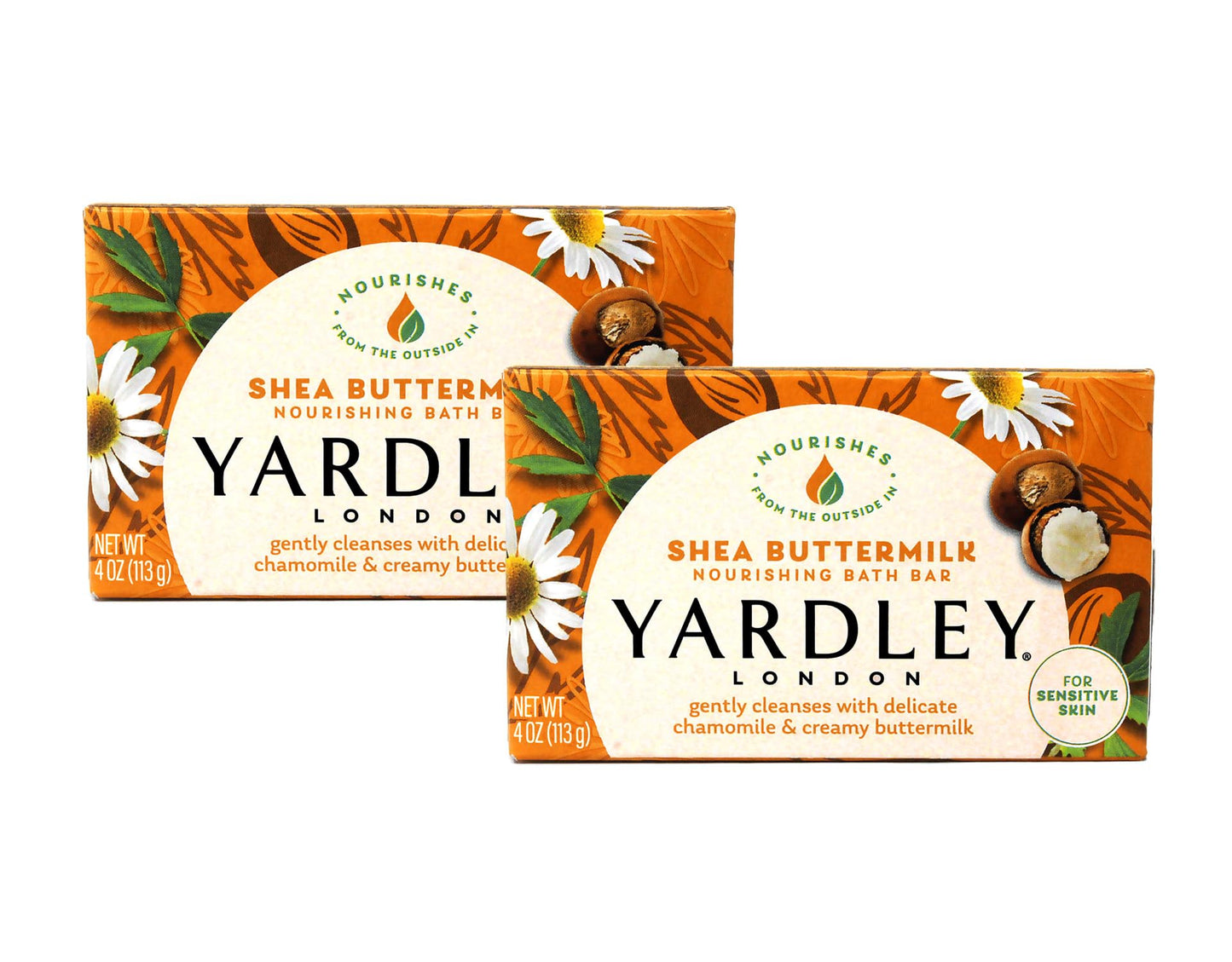 Yardley London Sensitive Skin Shea Buttermilk Bar Soap, 4.0 oz (Pack of 2) Beauty & Personal Care Yardley
