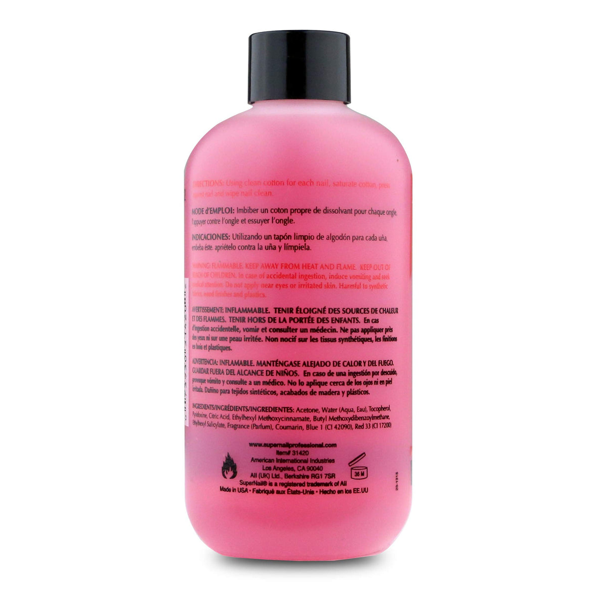 Super Nail Non-Abrasive Polish Remover 8 oz