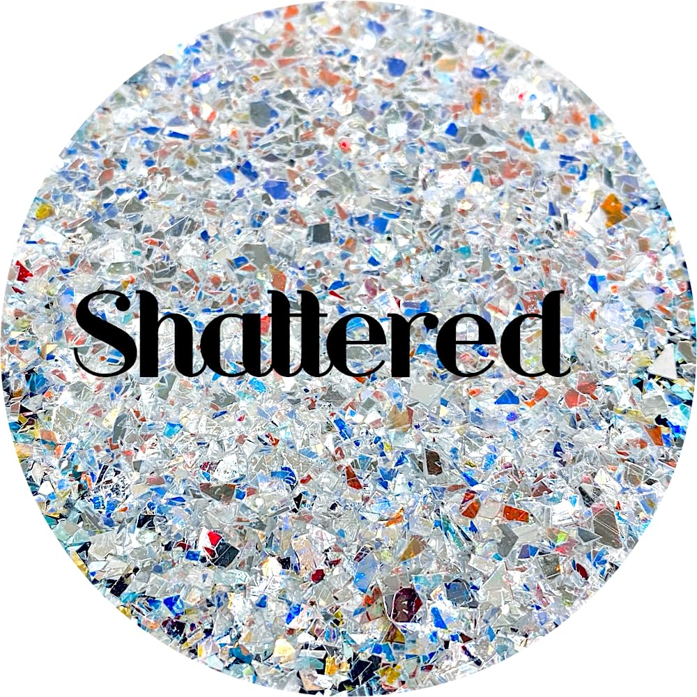 Silver Shards Irregular Cut Glitter Shape Polyester Glitter | Craft Glitter | Glitter for Arts & Crafts | Tumblers | Cosmetics | Nails | Epoxy Resin Beauty & Personal Care Glitter Heart Co.