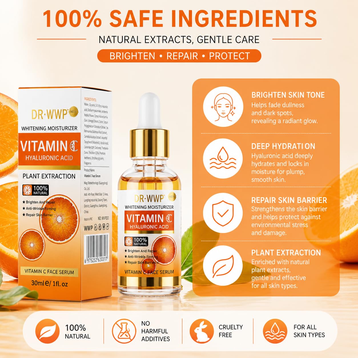 Vitamin C Serum For Face, Anti Aging Formula with Vitamin C, Hyaluronic Acid, Vitamin E - Brightening Serum - Improve Appearance of Dark Spots, Tone Beauty & Personal Care Gracefleur